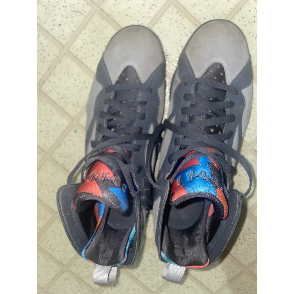 Jordan 7 Retro Barcelona Days Wolf‎ Grey Orange Blue - Size 10.5 - 304775-016